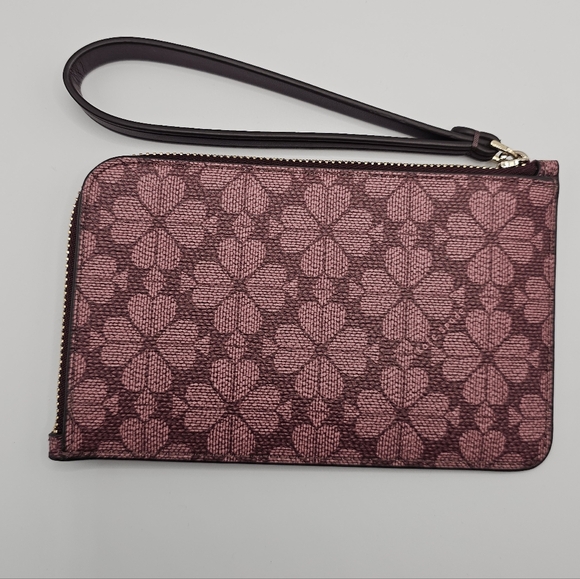 Kate Spade Burgundy Floral Wristlet EUC - Picture 2 of 8